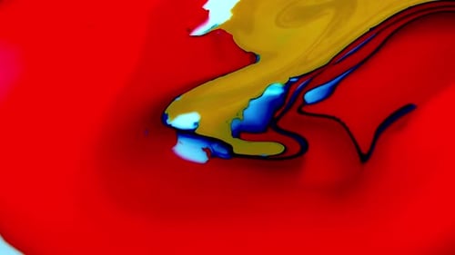 Abstract Fluid Motion with Red, Yellow and Blue