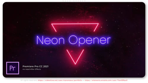 Neon Glitch Intro with Dynamic Shapes