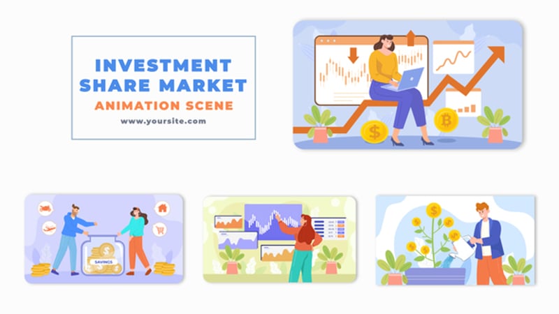 Business Finance Strategy Animation Scene, Elements ft. finance ...