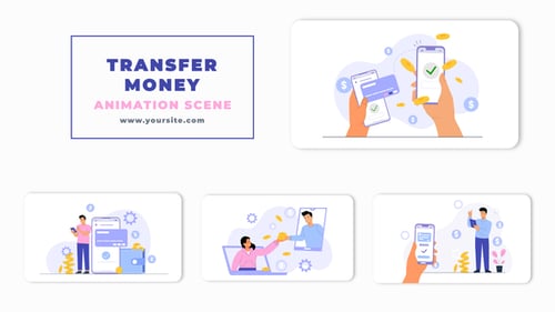 Vector Online Money Transfer Animation Scene, Elements ft. animation ...