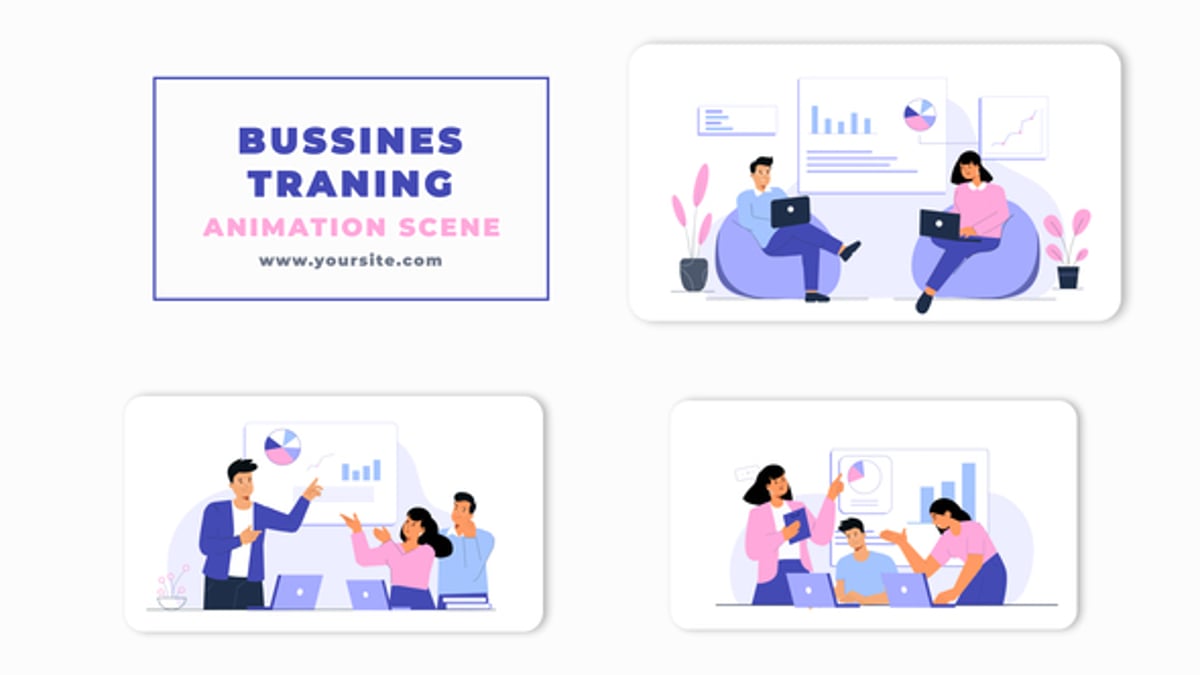 Animated Business Training Character Scene, Elements ft. animation ...