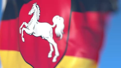 Realistic Waving Flag of Germany and Lower Saxony