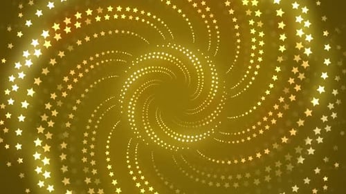 Golden Sparkling Star Swirl Decorative Background Loop Animation