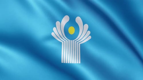 Commonwealth of Independent States Flag Realistic Waving Animation