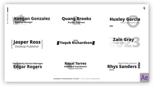 Minimal Animated Text Titles with Geometric Lower Thirds