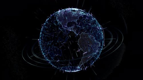 Futuristic Digital Earth Global Network Technology Background