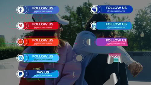 Dynamic Folding Social Media Lower Thirds for Content Creators