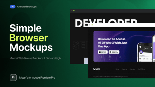 Animated Simple Web Browser Mockups l MOGRT for Premiere Pro