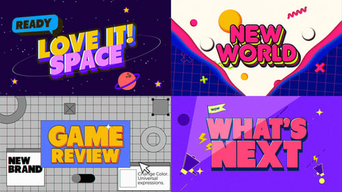 Dynamic Retro Animated Title Intro Pack