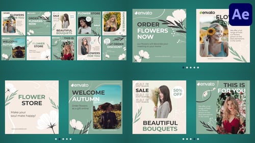 Flower Store Posts for After Effects