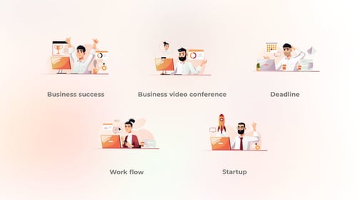 Modern Animated Business Concepts: Flat Design Illustrations