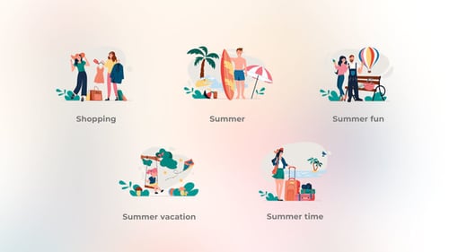 Animated Summer Activity Themed Explainer Cards
