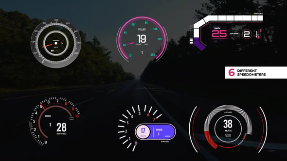 Digital Speedometer and Gauge UI Pack, Infographics ft. motion graphics ...