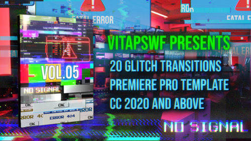 Dynamic Glitch Error Video Transitions Pack