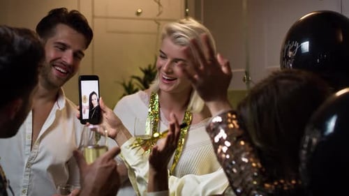 Friends Video Call Birthday Greetings at Home