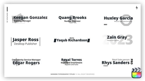 Clean Minimal Typography Titles and Lower Thirds