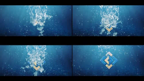 Introdução de verão no Underwater Ocean Sea | Logotipo de viagem Water Splash 2