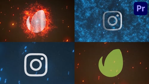 Dynamic Logo Reveal with Fiery and Electric Particle Effects