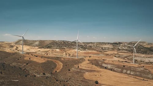 Aerial Wind Farms in Desert