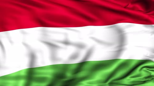 Waving Hungarian Flag Realistic Motion Graphic