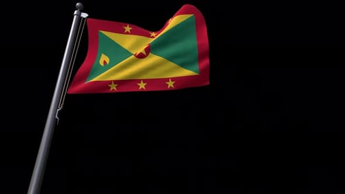 Grenada Flag With Alpha Channel 4K