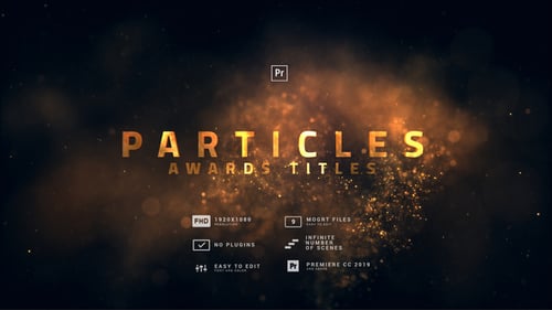 Cinematic Gold Particle Reveal Awards Title