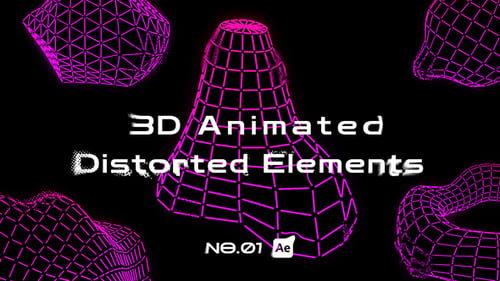 3D animated distorted elements