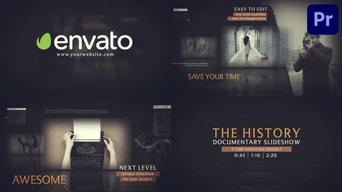 Elegant Cinematic History Slideshow for Documentary and Timeline Projects