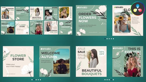 Flower Store Posts for DaVinci Resolve