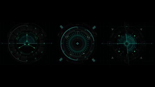 Futuristic HUD Interface Display Pack with Targeting System Elements