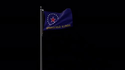 Springfield Illinois City Flag Waving Motion Graphic