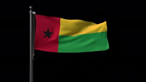 Guinea-Bissau National Flag Waving Animation