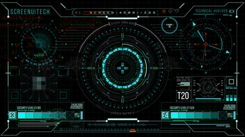 Animated Futuristic UI Gadgets & High-Tech Data Displays