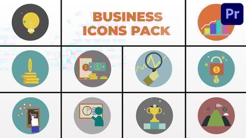 Modern Flat Design Animated Business Icons Pack