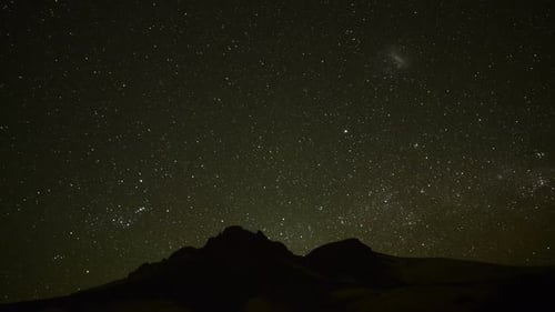 Starry Night Sky Time-Lapse Over Mountains