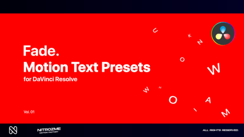 Fade Motion Text Presets Vol. 01 for DaVinci Resolve