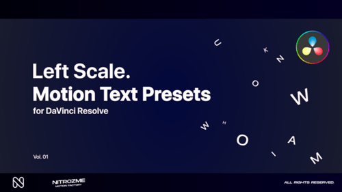 Left Scale Motion Text Presets Vol. 01 for DaVinci Resolve