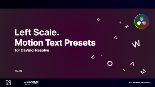 Left Scale Motion Text Presets Vol. 02 for DaVinci Resolve
