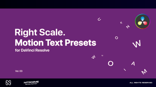 Right Scale Motion Text Presets Vol. 03 for DaVinci Resolve