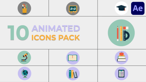 Íconos educativos para After Effects