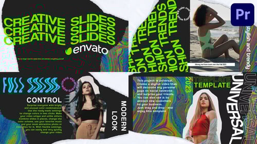 Apresentação de slides criativa rasgada para Premiere Pro