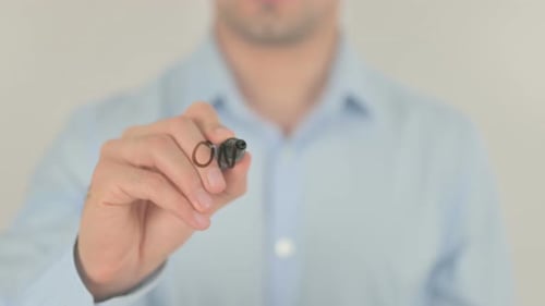 Online Business, Writing on Transparent Screen