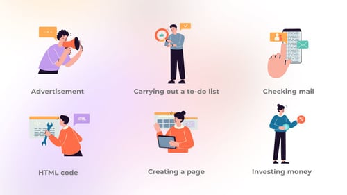 Trabajo y negocios: conjunto de miniconceptos de Stonepictures