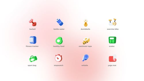 Fitness - Flat Icons