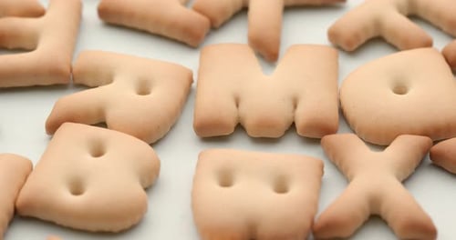Alphabet Cookie Letters Panning Close-Up