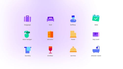 Hotel Service - Flat Icons