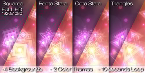 Glowing Star Square Triangle Burst Animation