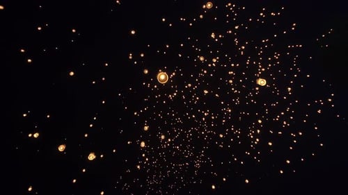 Loy krathong and Yi Peng Lanna ceremony. Traditional festival in Chiang mai, Thailand.