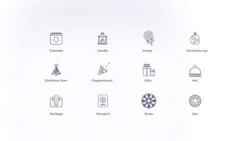 Happy New Year - Outline Icons