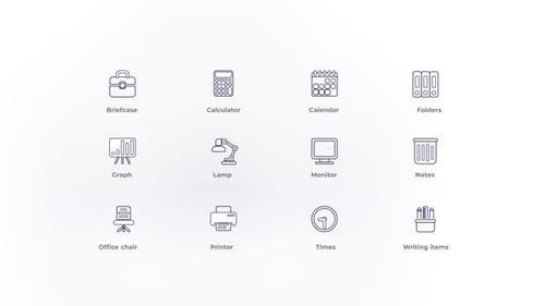 Office Supplies - Outline Icons